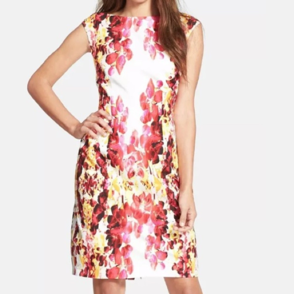 Adrianna Papell m shift sheath Flower print bright